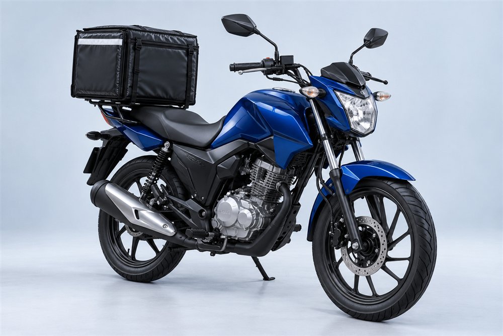 Moto azul de entregas